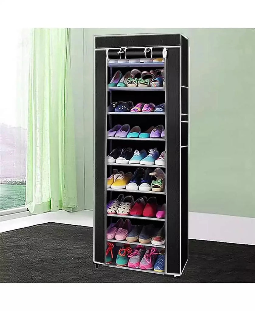 gaomon Black Shoe Rack, Free Standing Shoe Racks 9 Tier - Portable Row ...