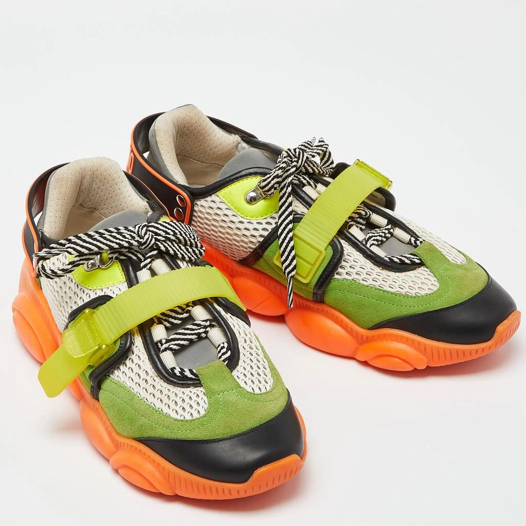 Moschino Moschino Multicolor Suede and Mesh Fluo Teddy Sneakers Size 41 4