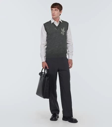 MAISON MARGIELA Printed distressed wool sweater vest 2