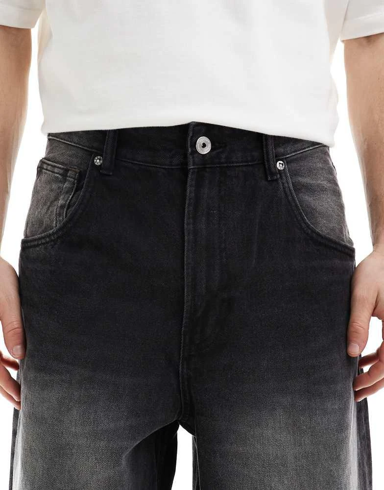 Bershka Bershka super baggy fit jeans in black 5