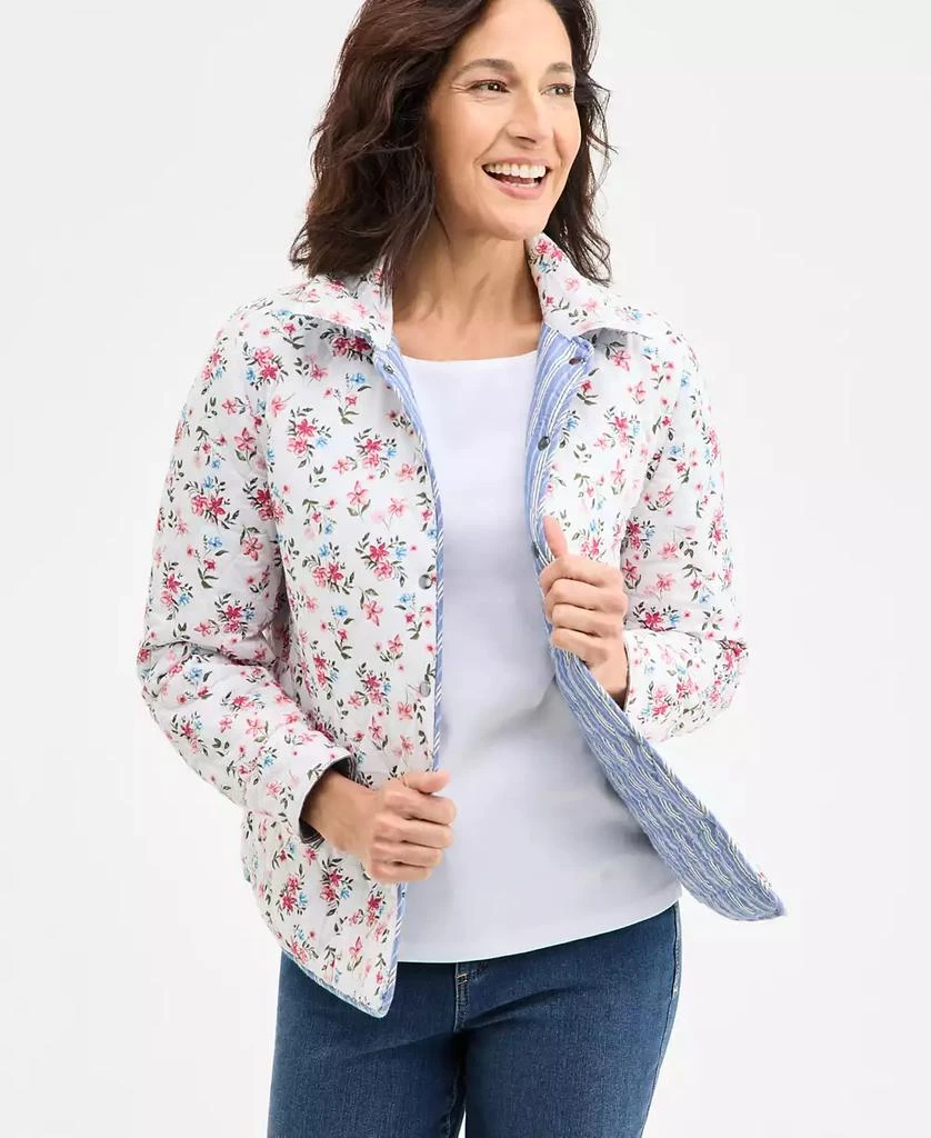 Style & Co Petite Patricia Reversible Quilted Cotton Shacket, Exclusively at Macy's 2