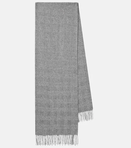 Brunello Cucinelli Prince of Wales check silk and wool-blend scarf 1