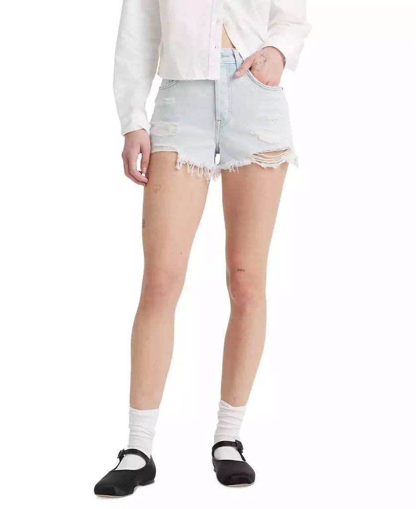 Levi
s Women
s 501 Button Fly Cotton High-Rise Denim Shorts