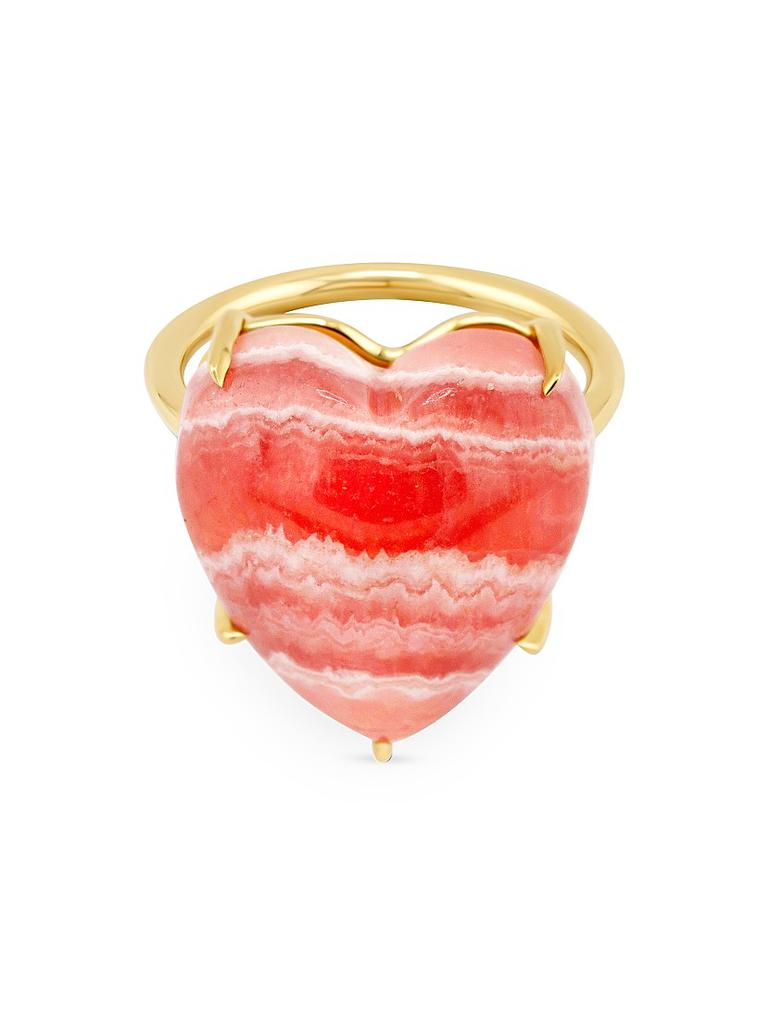 Jia Jia Love 14K Yellow Gold & Rhodochrosite Heart Ring