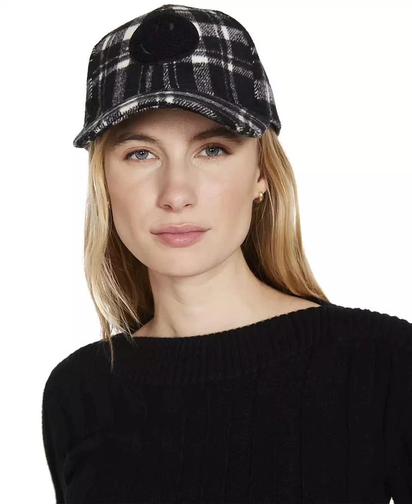 Women's Smiley Face Patch Plaid Baseball Cap – On Sale Now with Up