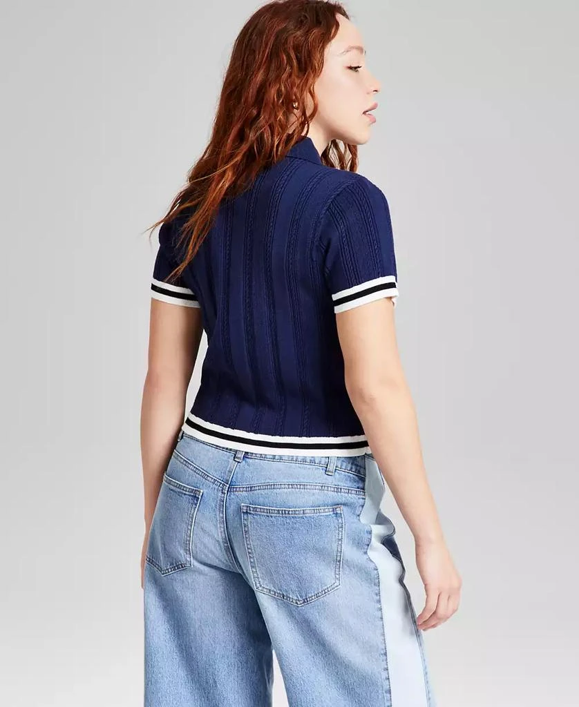 And Now This Women's Polo-Collar Short-Sleeve Sweater, Exclusively at Macy's 2
