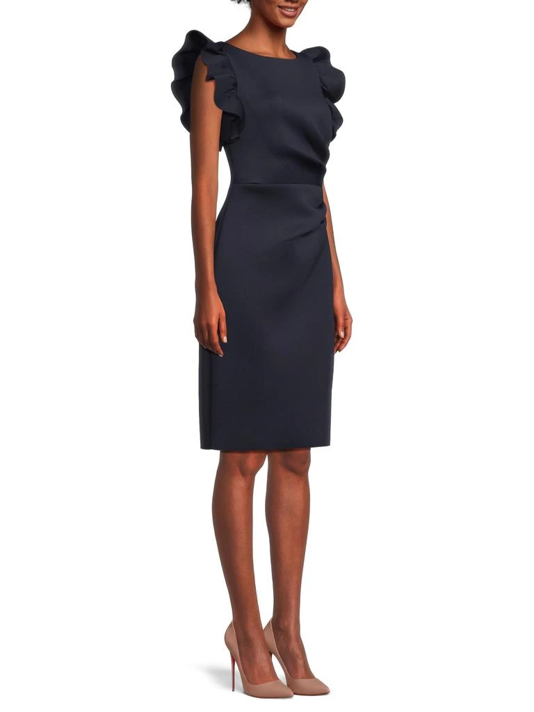 Eliza J Women's Ruffled-Sleeve Sheath Dress - Navy - Size 4