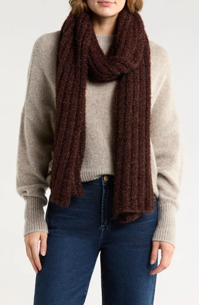 BCBG Cozy Metallic Knit Muffler Scarf