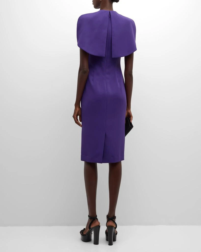 Badgley Mischka Mock-Neck Bodycon Cape Midi Dress 4