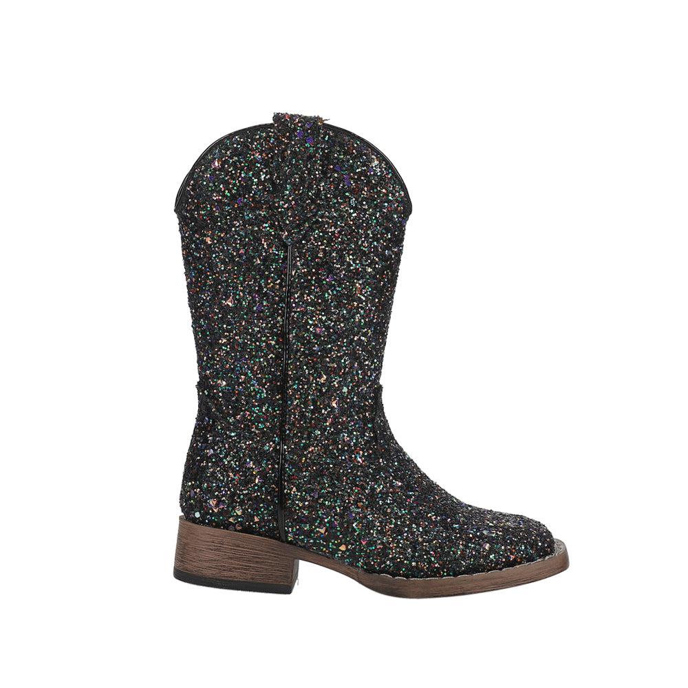 Roper Glitter Galore Square Toe Cowboy Boots (Little Kid-Big Kid)