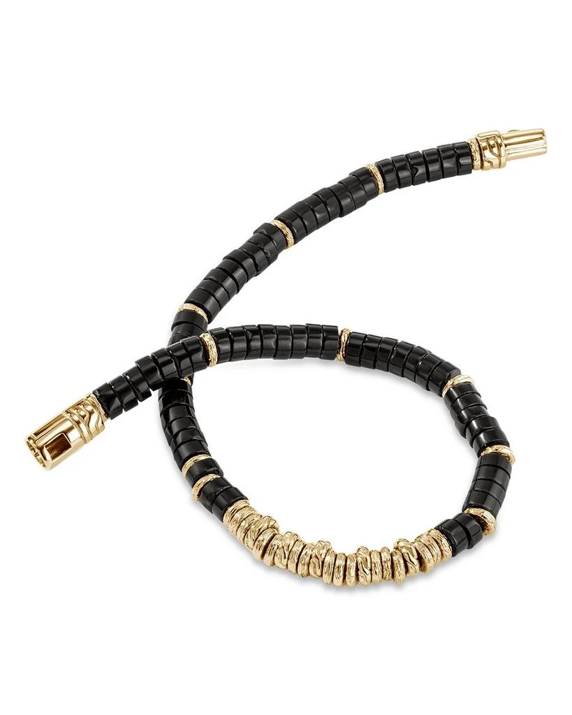 John Hardy 14K Yellow Gold Heishi Onyx Bracelet 4
