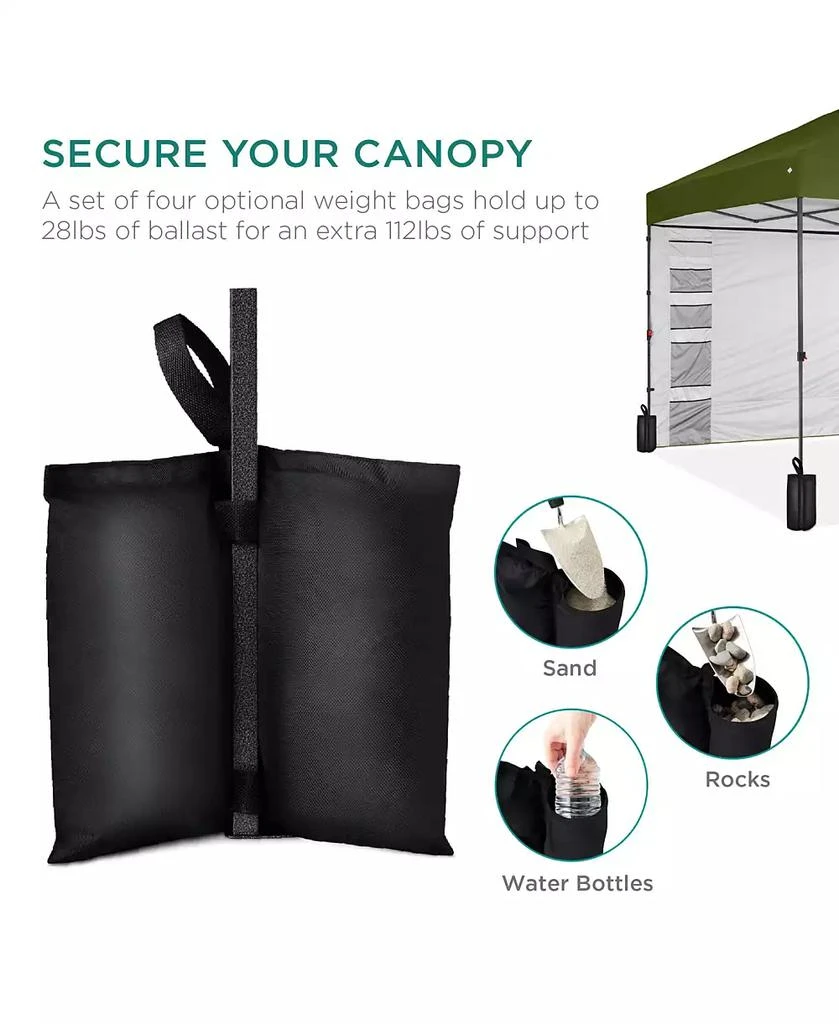 Best Choice Products 10x10ft Easy Setup Pop Up Canopy, Portable Tent w/ Side Wall, 1-Button Push, Case 6