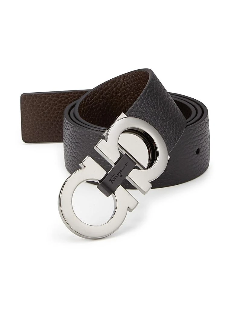 Salvatore Ferragamo Gancini Buckle Adjustable Cut-to-Size Reversible Belt 1