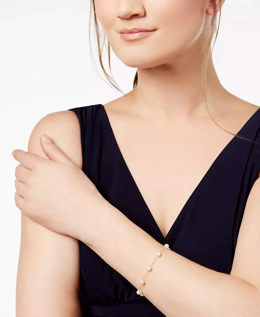 Effy EFFY® Cultured Freshwater Pearl Station Bracelet (5-1/2-6mm) in 14k Gold (Also available in 14k White Gold and 14k Rose Gold) 2