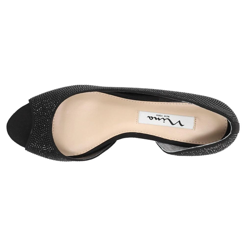Nina Rossie Rhinestone Peep Toe Wedding Pumps 4