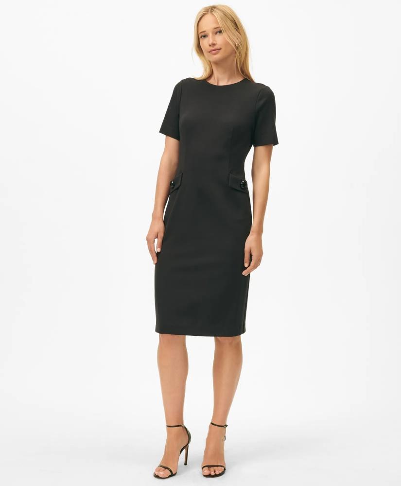 Brooks Brothers Short Sleeve Hip-Pocket Ponte Dress
