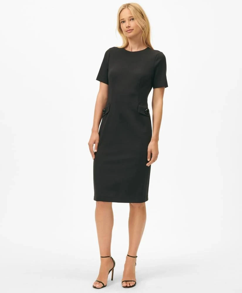 Brooks Brothers Short Sleeve Hip-Pocket Ponte Dress 1