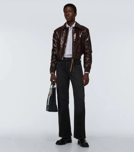 Acne Studios Embroidered patent leather jacket 2