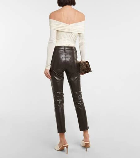 Citizens of Humanity Jolene high-rise slim-fit leather-blend pants 3