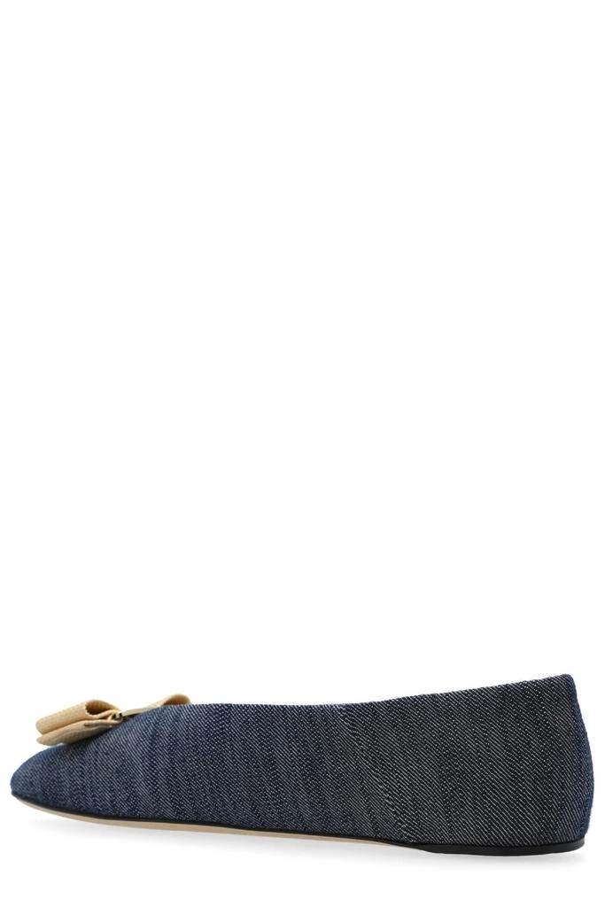 Salvatore Ferragamo Ferragamo Vara bow Denim Ballet Flats 3