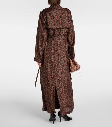 Dries Van Noten Printed silk satin trench coat - Coats