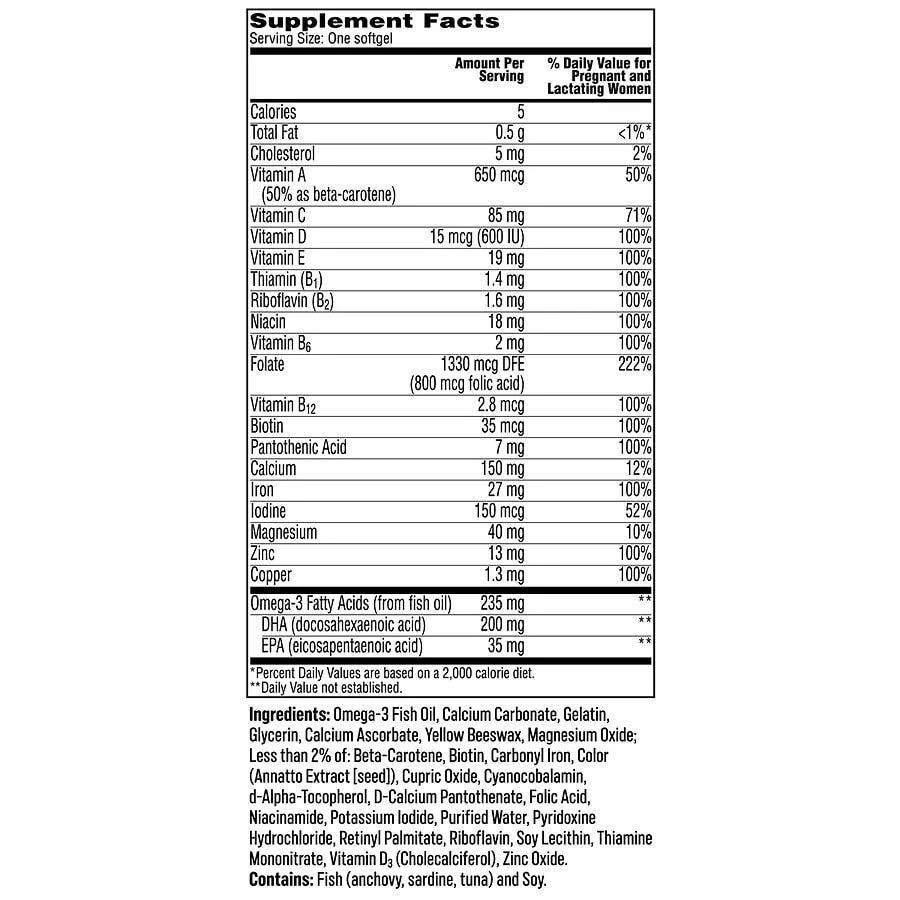 One A Day Women
s Prenatal Multi-Vitamin Soft-Gels with Folic Acid 9