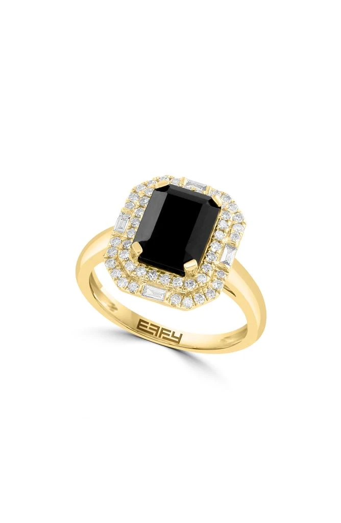 Effy Onyx & Diamond Halo Ring 1
