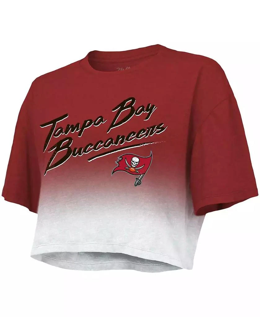 Majestic Women's Threads Tom Brady Red, White Tampa Bay Buccaneers Drip-Dye Player Name and Number Tri-Blend Crop T-shirt 2