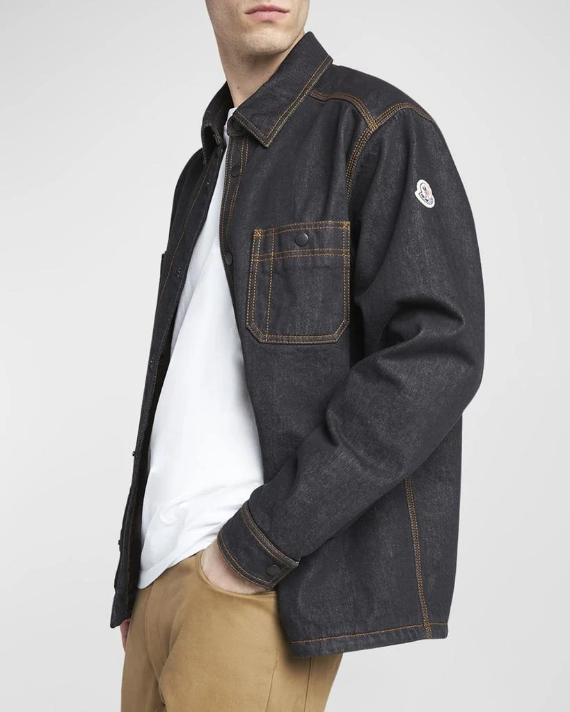 Moncler Men's Contrast Stitch Denim Shirt 6