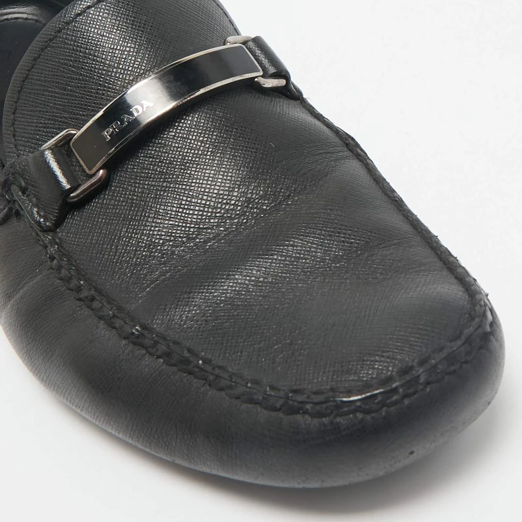 Prada Prada Black Leather Slip On Loafers Size 41.5 