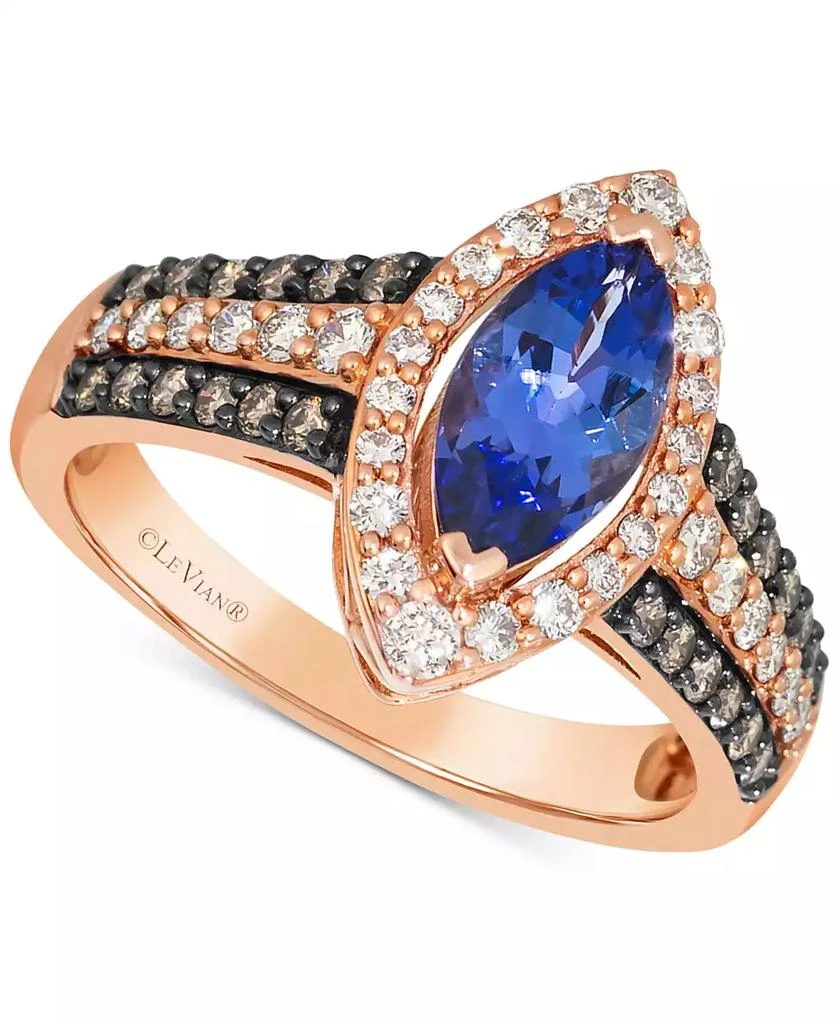 Le Vian Blueberry Tanzanite (1 ct. t.w.), Nude Diamond (3/8 ct. t.w.) 
Chocolate Diamond (1/4 ct. t.w.) Ring in 14k Strawberry Gold 1