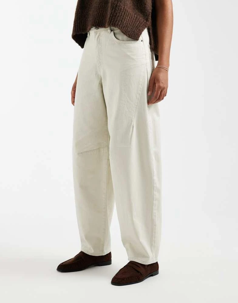 ONLY Tall ONLY Tall barrel trousers in stone 2
