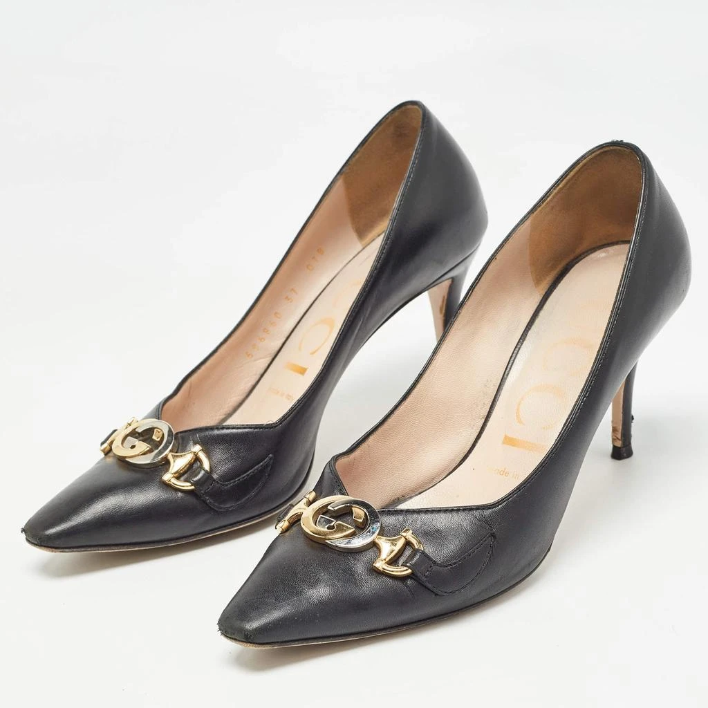 Gucci Gucci Black Leather GG Zumi Pumps Size 37 2