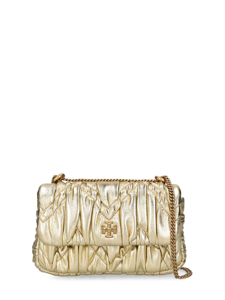 TORY BURCH Mini Kira Metallic Ruched Leather Bag