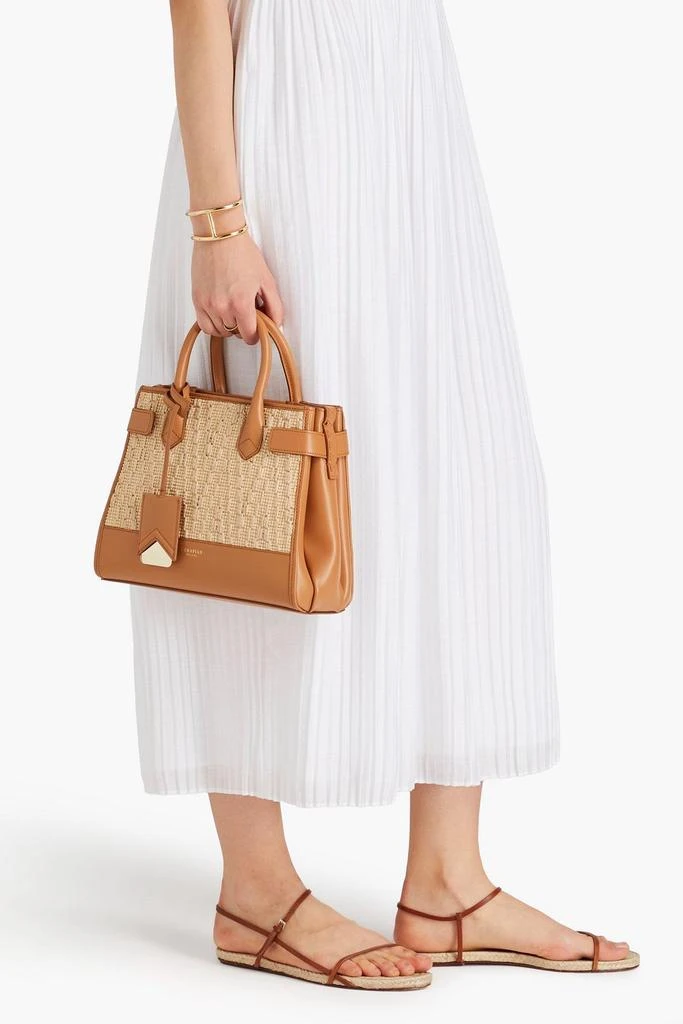 SERAPIAN Leather and raffia tote 2