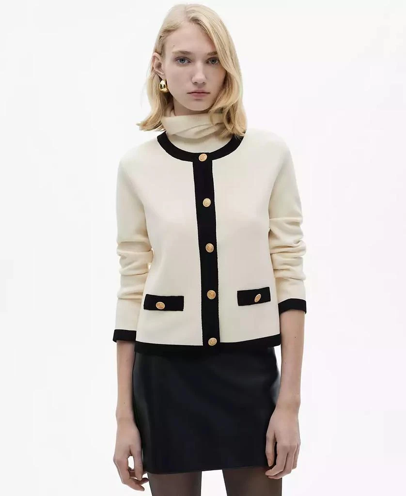 Mango Women's Contrasting Trim Cardigan 1