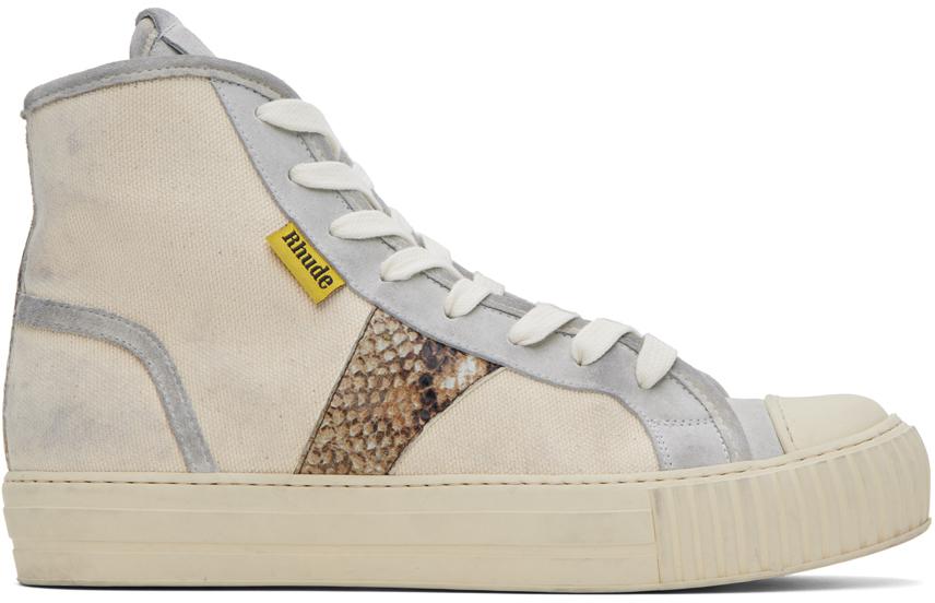 Rhude Rhecess Low Sneakers - - Leather - White/Green