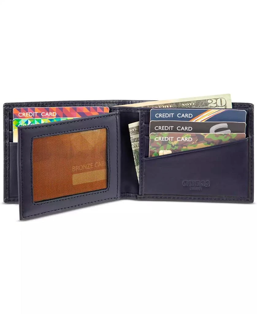 GUESS Men's Cube Embossed Leather Wallet 6