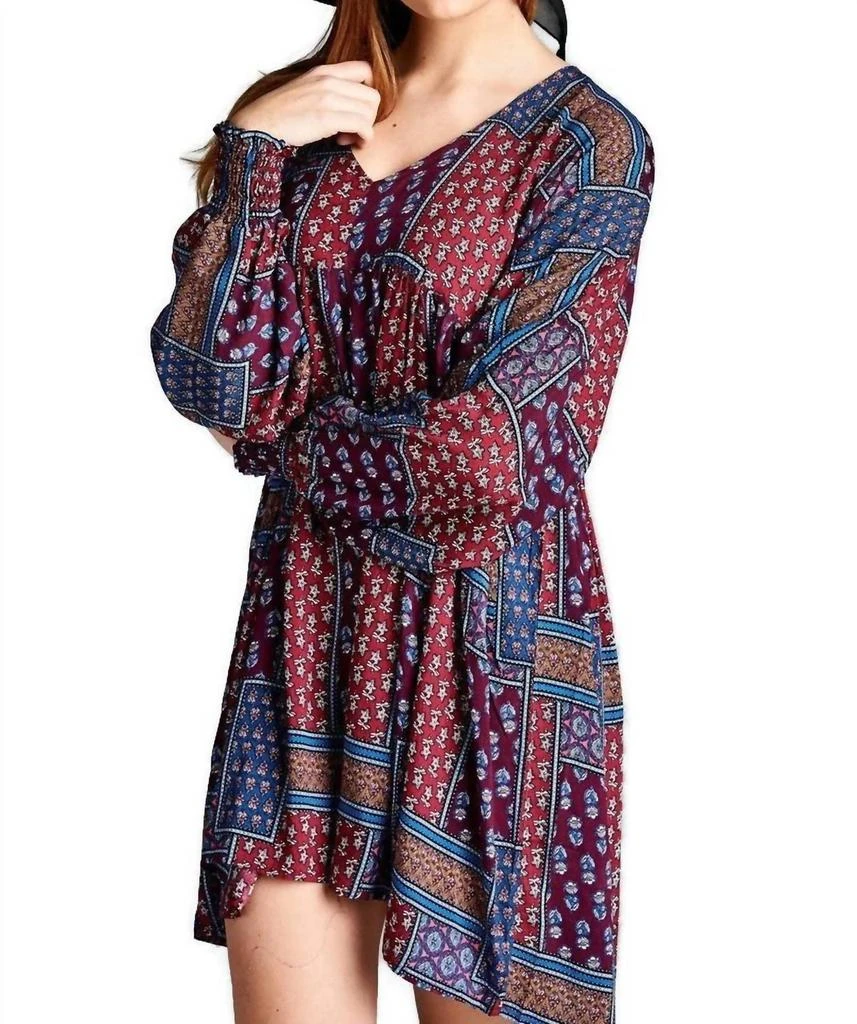 Velzera Velzera - Baby Doll Color Block Mini Dress