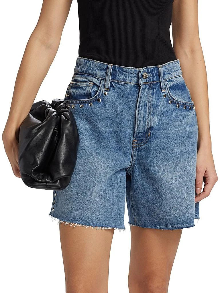 Reformation Raye Studded Mid-Rise Denim Shorts 3