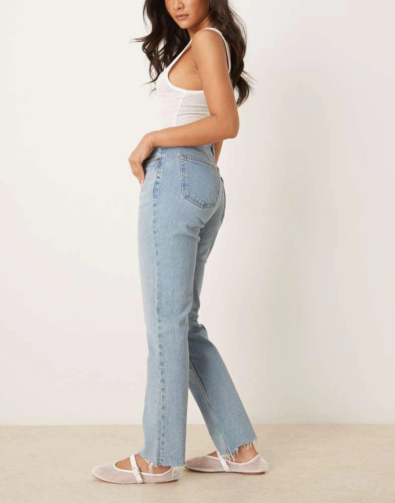 Abercrombie & Fitch Abercrombie & Fitch curve love mid rise 90's straight jeans in light wash 3