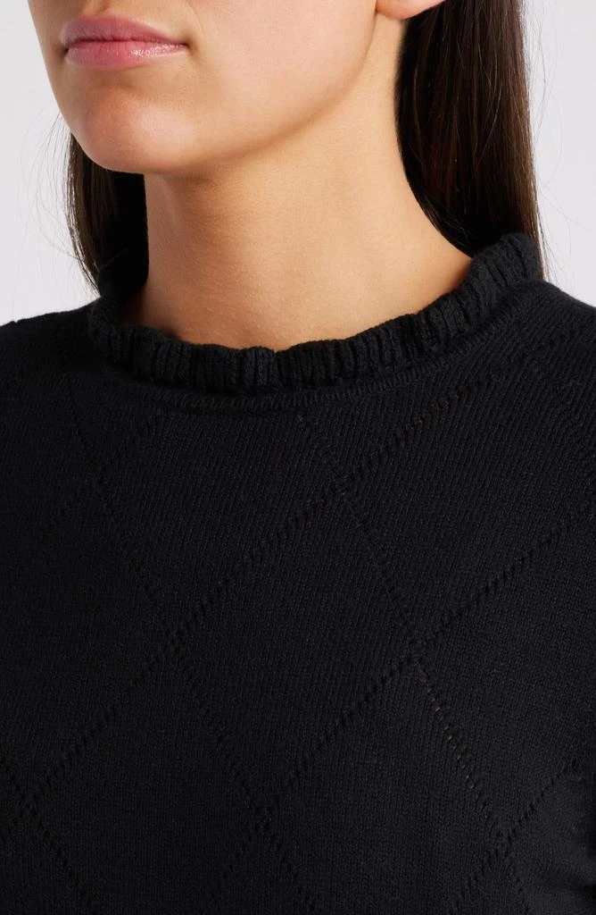 Treasure & Bond Pointelle Long Sleeve Cotton Blend Sweater Dress 4