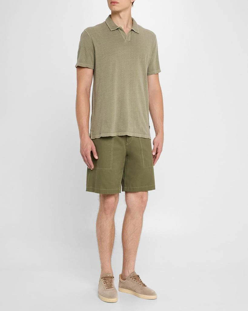 John Varvatos Men's Zion Jacquard Johnny Collar Polo Shirt 2