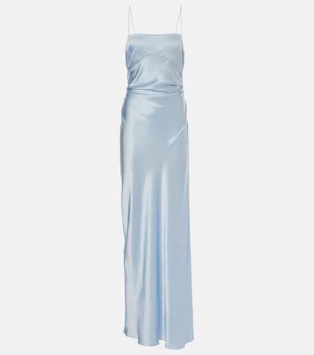 SIR. Lush gathered silk slip dress
