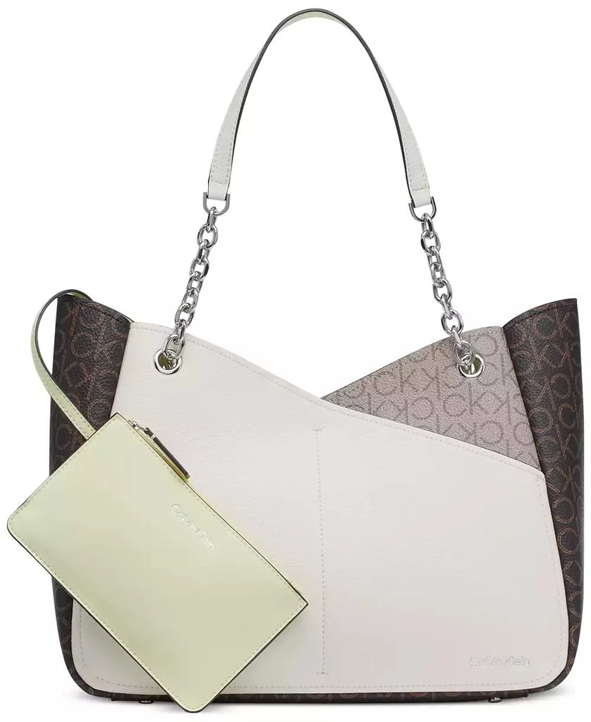 Calvin Klein Zoe Signature Chain Tote Bag 1