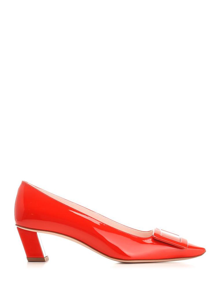 Roger Vivier Belle Vivier Red Patent Pumps With Metal Buckle