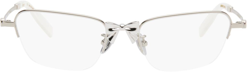 【YVMIN】YVMIN X SHUSHUTONG L BOWKNOT GLASSES_SILVER YVMIN X SHUSHUTONG / Gemstone Bow Glasses