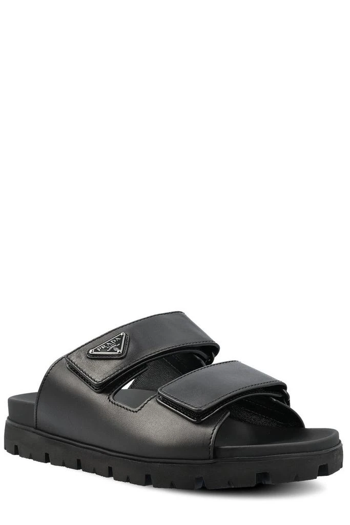Prada Prada Enamel-Triangle Slip-On Sandals 2