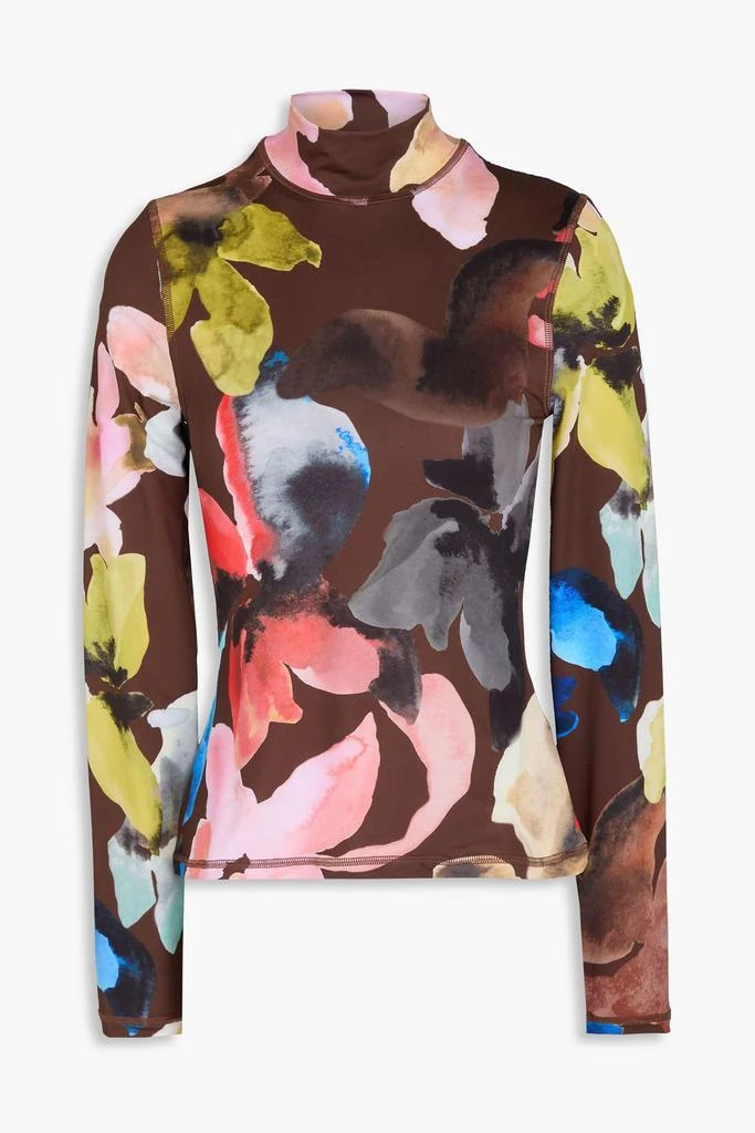 Stine Goya Floral-print stretch-jersey turtleneck top 1