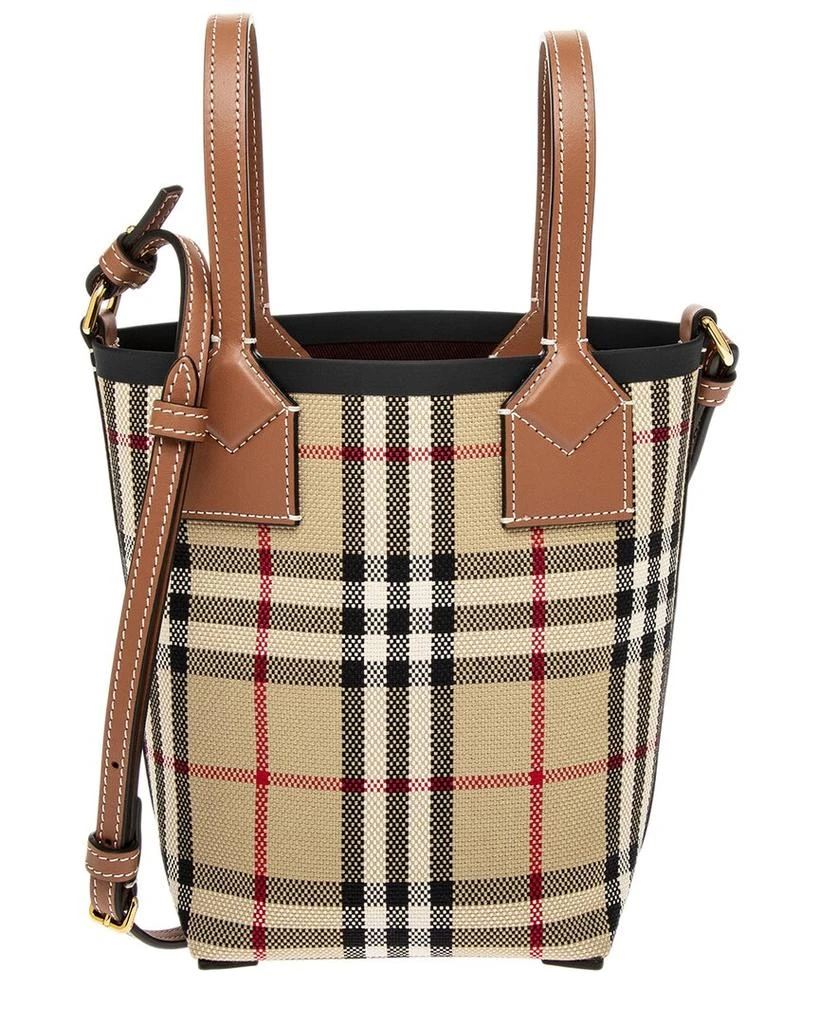 Burberry Burberry London Mini Check Canvas & Leather Tote 1